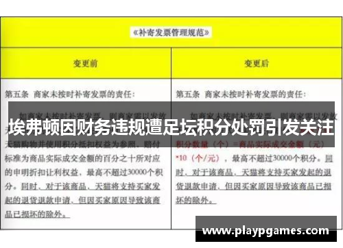 埃弗顿因财务违规遭足坛积分处罚引发关注 埃弗顿因财务违规遭足坛积分处罚引发关注